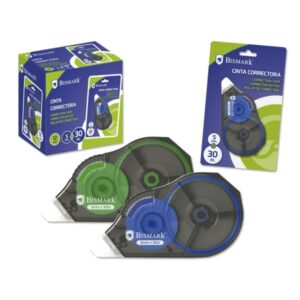 bismark cinta correctora 5mmx30m perfecta adherencia al papel presentacion en blister individual colores surtidos aleatorios