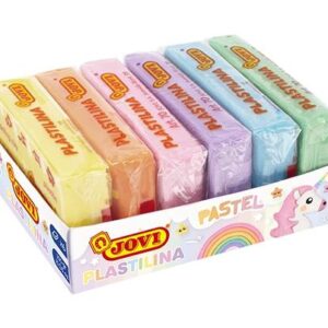 jovi pack de 6 pastillas de plastilina 50gr 100% vegetal muy moldeable no se seca colores mezclables colores pastel surtidos