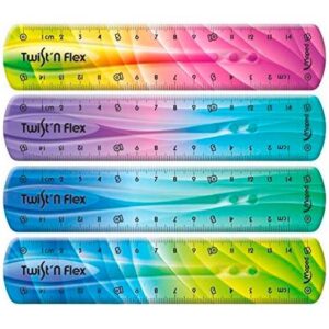maped twist´n flex regla de flexible 15cm irrompible doble graduacion colores degradados aleatorios