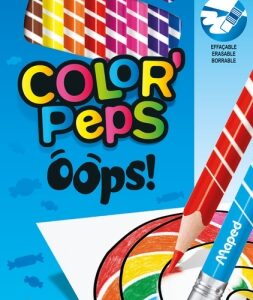 maped color´peps oops pack de 12 lapices de colores borrables mina 2.9mm con goma de borrar sin madera colores surtidos