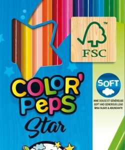 maped color´peps star pack de 12 lapices de colores triangulares mina suave madera certificada fsc colores surtidos