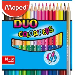 maped color´peps duo pack de 18 lapices bicolores triangulares doble punta 2.9mm madera certificada fsc colores surtidos