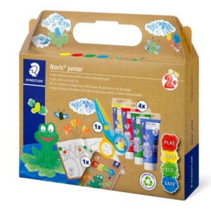 staedtler noris junior conjunto de actividades pack de 4 tubos de pintura deos 75ml + tijera + folleto de actividades colores surtidos