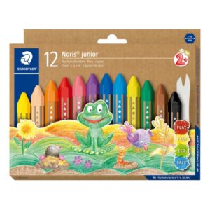 staedtler noris junior pack de 12 ceras de colores extragruesas forma hexagonal colores surtidos