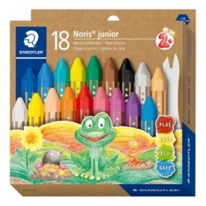 staedtler noris junior pack de 18 ceras de colores extragruesas forma hexagonal colores surtidos