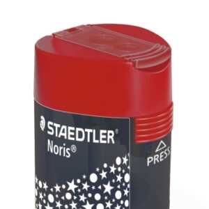 staedtler 512 f sacapuntas de 2 orificios con deposito para lapices de 8.2mm y 10.2mm color rojo