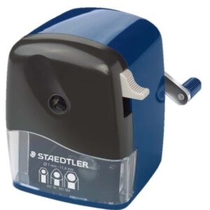 staedtler mars 501 afilalapices de manivela para lapices de hasta 12mm Ø cuchilla giratoria de metal color azul