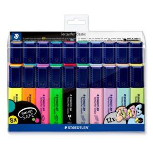 staedtler textsurfer classic 364 pack de 20 marcadores fluorescentes punta biselada 1 5mm aprox secado rapido colores surtidos