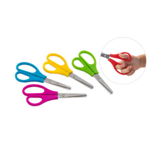 faibo tijeras escolares confort 13.5cm punta redonda acero inoxidable empuñadura de plastico colores surtidos
