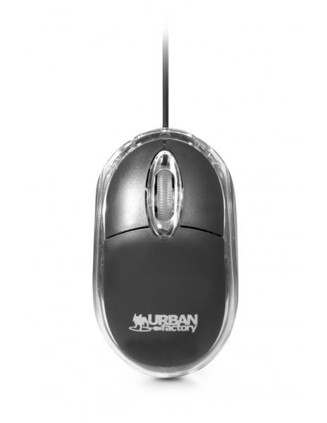urban factory raton con cable usb 800dpi uso ambidiestro color negro