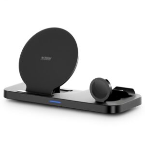 urban factory powee cargador inalambrico 3 en 1 con funcion soporte 15w smartphone / smartwatch / auriculares color negro