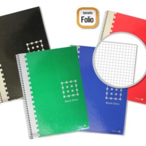 golden cuaderno espiral folio 80 hojas 60grs. cuadricula margen remarcado tapa extradura colores surtidos