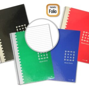 golden cuaderno espiral folio 80 hojas 60grs pautado margen remarcado tapa extradura colores surtidos