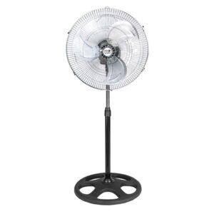 muvip ventilador industrial de pie 75w 45cm 3 velocidades color plata/negro