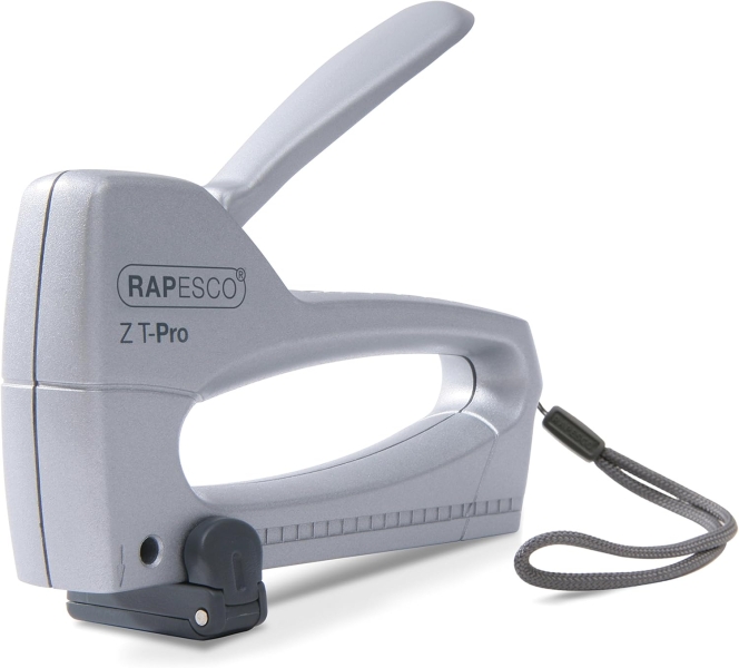 rapesco z t pro clavadora/grapadora para grapas 53/6 8mm bloqueo del mando visor del nivel de grapas color plata