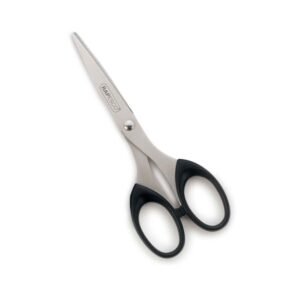 rapesco essential tijeras de acero inoxidable 16cm mangos ergonomicos aptas para diestros y zurdos color negro
