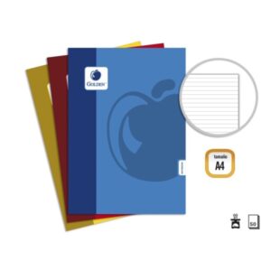golden basic pack de 10 libretas grapadas a4 50 hojas 60grs 1 raya colores surtidos