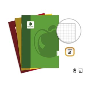 golden basic pack de 10 libretas grapadas a5 50 hojas 60grs cuadricula colores surtidos