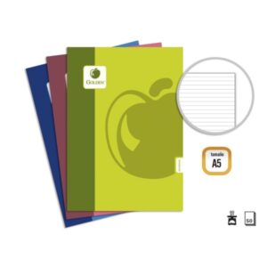 golden basic pack de 10 libretas grapadas a5 50 hojas 60grs 1 raya colores surtidos