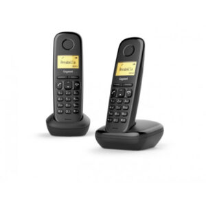 gigaset a270 duo telefono inalambrico dect + 1 supletorio identificador de llamadas manos libres control de volumen color negro