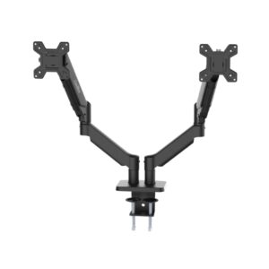 coolbox m02d soporte de mesa con brazos articulados para 2 monitores hasta 32" giratorio e inclinable piston de gas peso max 8kg x brazo vesa 100x100mm