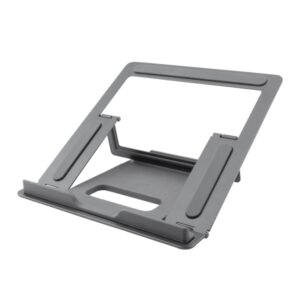 coolbox atril02 soporte para portatil hasta 17" aluminio plegable gomas antideslizantes color gris