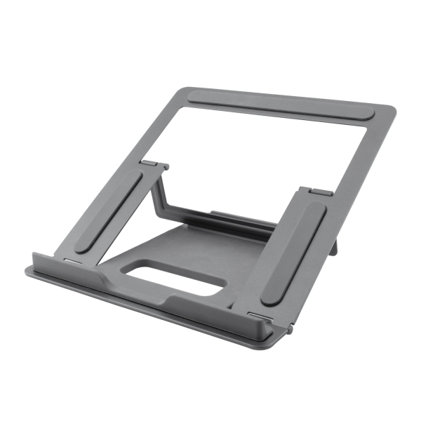 coolbox atril02 soporte para portatil hasta 17" aluminio plegable gomas antideslizantes color gris