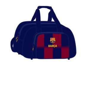 safta f.c. barcelona bolsa deporte bandolera ajustable asa de mano fondo semirigido extraible 40x24x23cm tacos protectores color rojo y azul