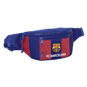 safta f.c. barcelona bolsa de cintura 2 compartimentos ajustable 23x12x9cm color rojo y azul