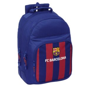 safta f.c. barcelona mochila adaptable a carro 2 compartimentos asa de mano 32x42x15cm color rojo y azul