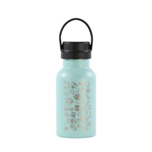 safta f.c. barcelona botella reutilizable 350ml doble pared con aislamiento base de silicona conserva temperatura 12h caliente / 24h caliente 19.5x7.3x7.3cm color cyan light