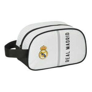 safta real madrid 1ª equipacion 24/25 neceser 1 compartimento asa de mano 26x15x12cm color blanco/negro