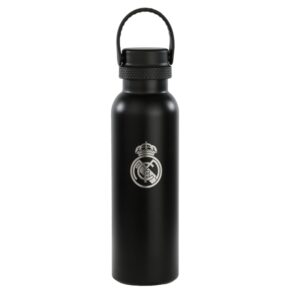 safta real madrid 2ª equipacion 24/25 botella reutilizable 600ml doble pared con aislamiento base de silicona conserva temperatura 12h caliente / 24h caliente 25x7.3x7.3cm color negro