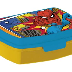 safta spider man attack sandwichera pvc sin bpa rectangular 17x5.6x13.3cm color amarillo