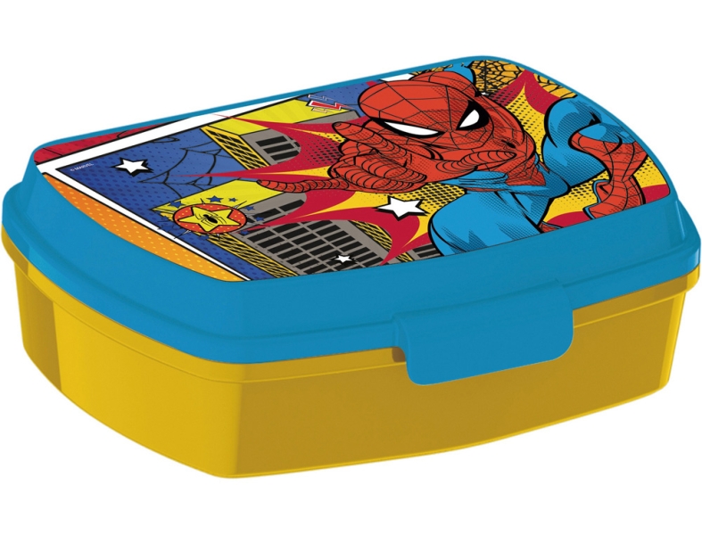 safta spider man attack sandwichera pvc sin bpa rectangular 17x5.6x13.3cm color amarillo