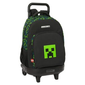 safta minecraft tnt mochila con carro integrado extraible para facilitar su limpieza base reforzada asa extraible 33x45x22cm color verde