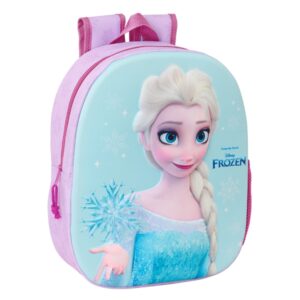 safta frozen mochila 3d asa de mano portabotellas lateral 27x33x10cm color rosa/azul