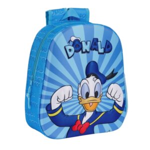 safta donald mochila 3d asa de mano portabotellas lateral 27x33x10cm color azul