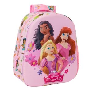 safta princesas disney mochila 3d asa de mano portabotellas lateral 27x33x10cm color rosa
