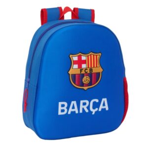 safta f.c. barcelona mochila 3d asa de mano portabotellas lateral 27x33x10cm color azul