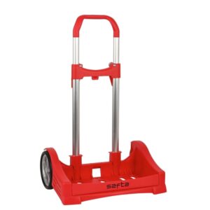 safta evolution carro portamochilas sujecion universal ruedas de 14cm antivibracion aluminio/pp 40x85x28cm color rojo