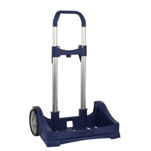 safta evolution carro portamochilas sujecion universal ruedas de 14cm antivibracion aluminio/pp 40x85x28cm color azul oscuro
