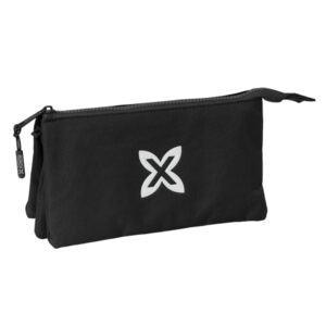 safta munich basicos estuche portatodo 3 compartimentos 22x12x3cm color negro