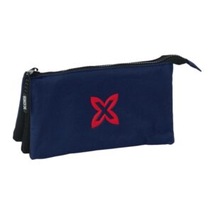 safta munich basicos estuche portatodo 3 compartimentos 22x12x3cm color azul marino