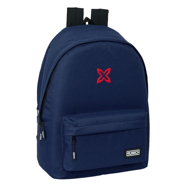 safta munich basicos mochila para portatil 15.6" conector usb 2 compartimentos 31x44x18cm color azul marino