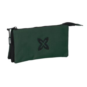 safta munich basicos estuche portatodo 3 compartimentos 22x12x3cm color verde