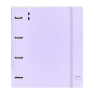 safta carpeta de 4 anillas pp foam anillas de 35mm incluye 100 hojas a4 27x32x4cm color lavanda