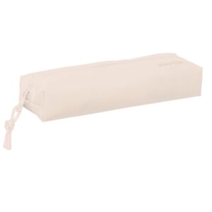 safta estuche portatodo de 22cm 1 compartimento rectangular goma elastica trasera 22x4x7cm color beige