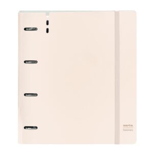 safta carpeta de 4 anillas pp foam anillas de 35mm incluye 100 hojas a4 27x32x4cm color beige