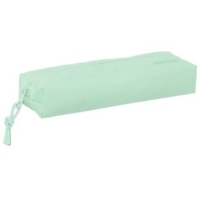safta estuche portatodo de 22cm 1 compartimento rectangular goma elastica trasera 22x4x7cm color verde pastel